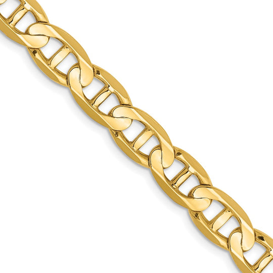 7mm Concave Anchor Chain in 14k Yellow Gold