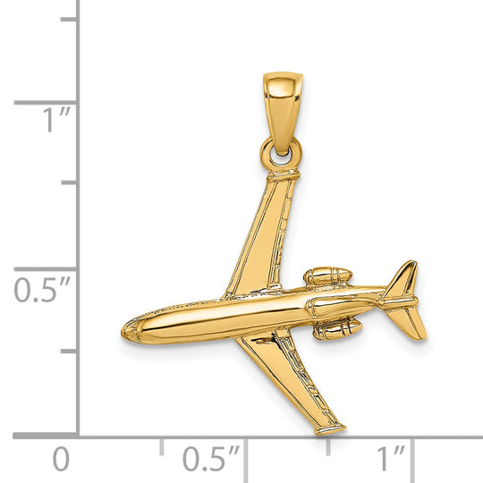 14k Gold 3-D Jet Pendant