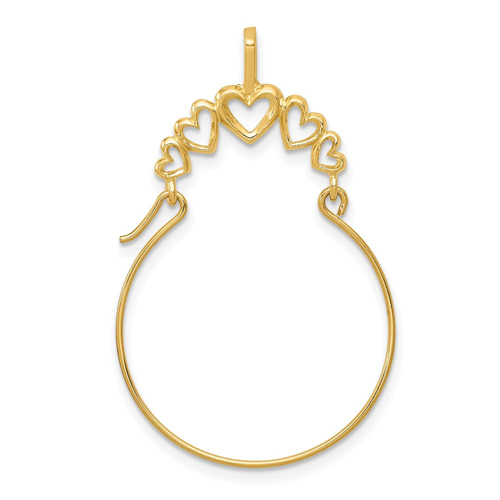 Dije Sostenedor de 5 Corazones en Oro Amarillo de 14K