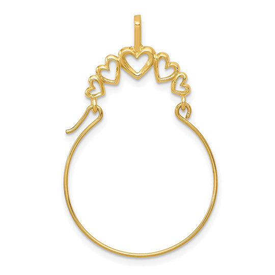 Dije Sostenedor de 5 Corazones en Oro Amarillo de 14K