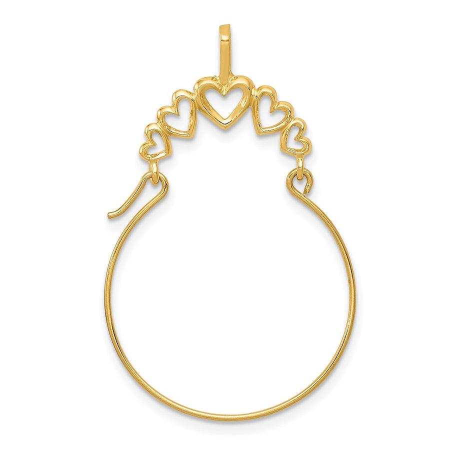 Dije Sostenedor de 5 Corazones en Oro Amarillo de 14K