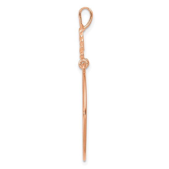 14K Polished Rose Gold Necklace Holder with 5 Hearts