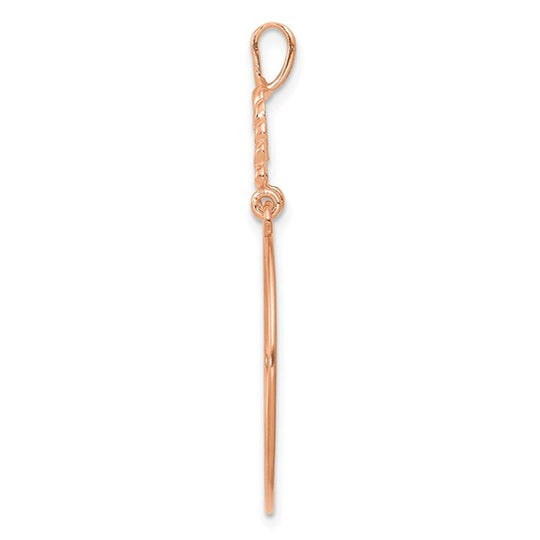 14K Polished Rose Gold Necklace Holder with 5 Hearts