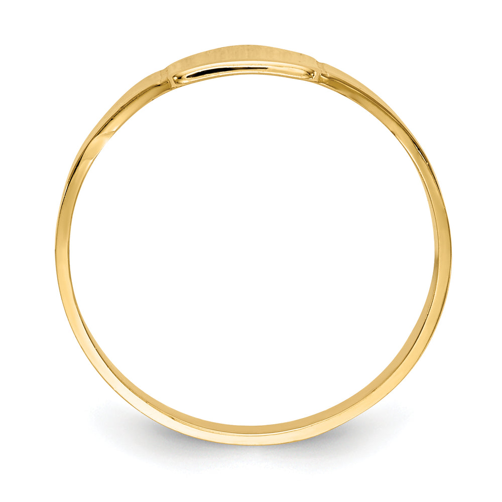 Anillo Signet Cuadrado Pulido para Bebé en Oro Amarillo de 14k