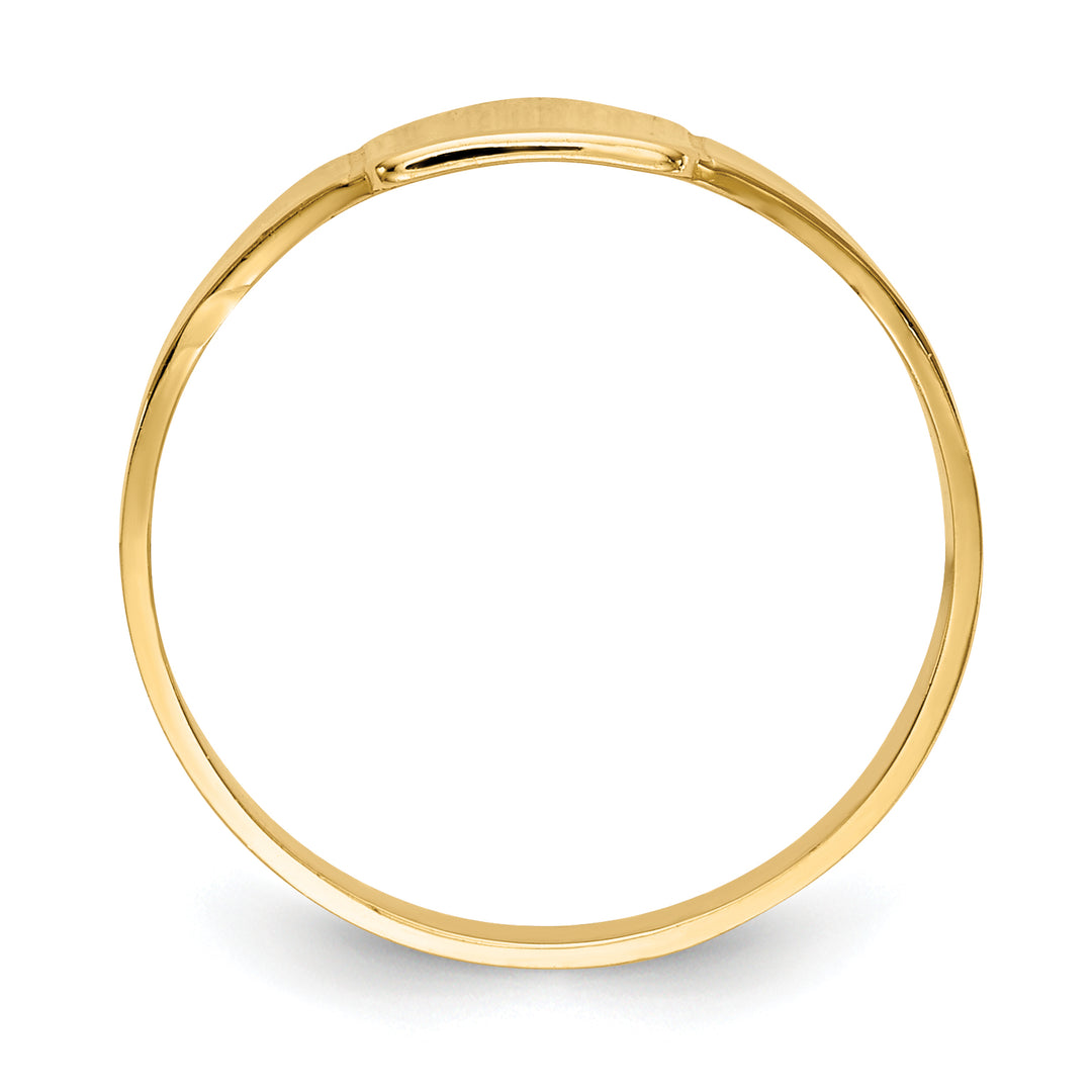 Anillo Signet Cuadrado Pulido para Bebé en Oro Amarillo de 14k