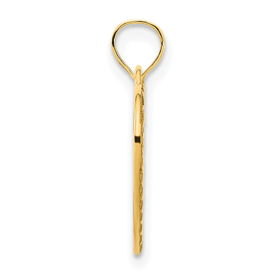 14k Oro Amarillo Colgante Corazón Elegante