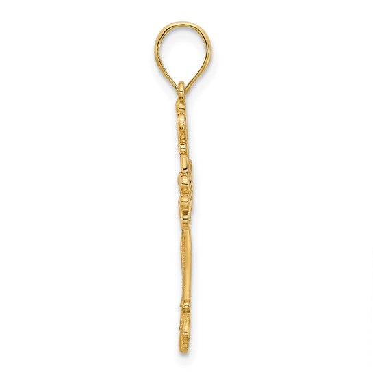 Elegant Cross Pendant 14K