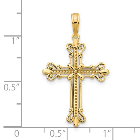 Elegant Cross Pendant 14K