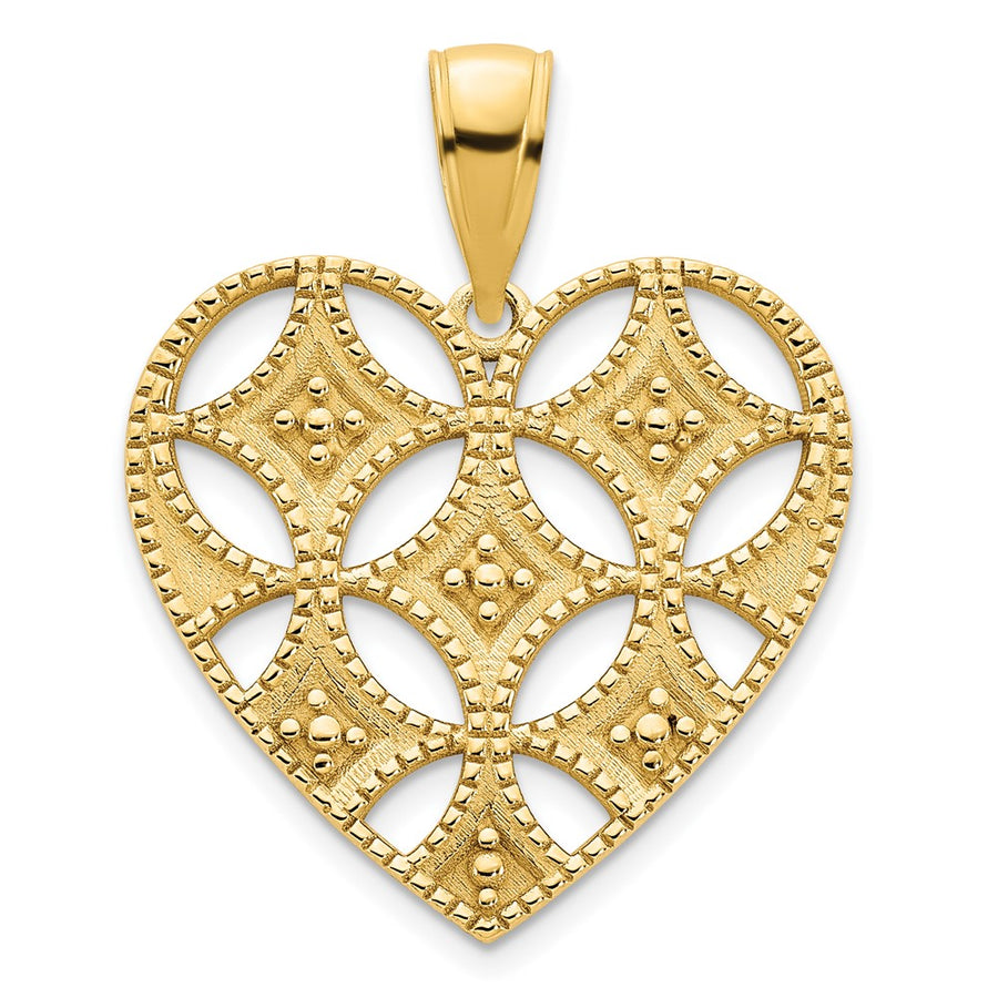 Colgante Corazón Elegante de Oro Amarillo 14K