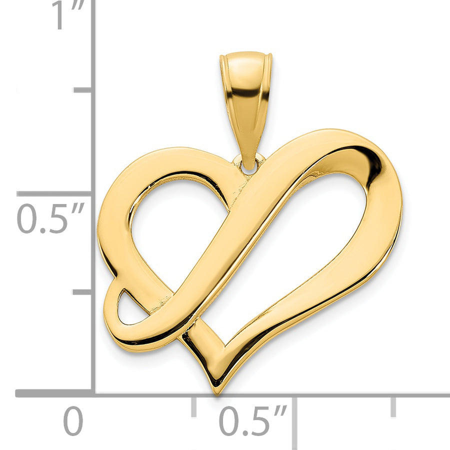 Colgante de Corazón Elegante en Oro Amarillo de 14K