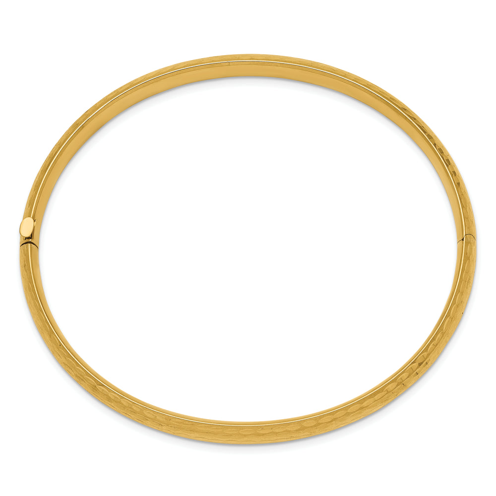 14k Diamond Cut Fancy Hinge Bangle Bracelet