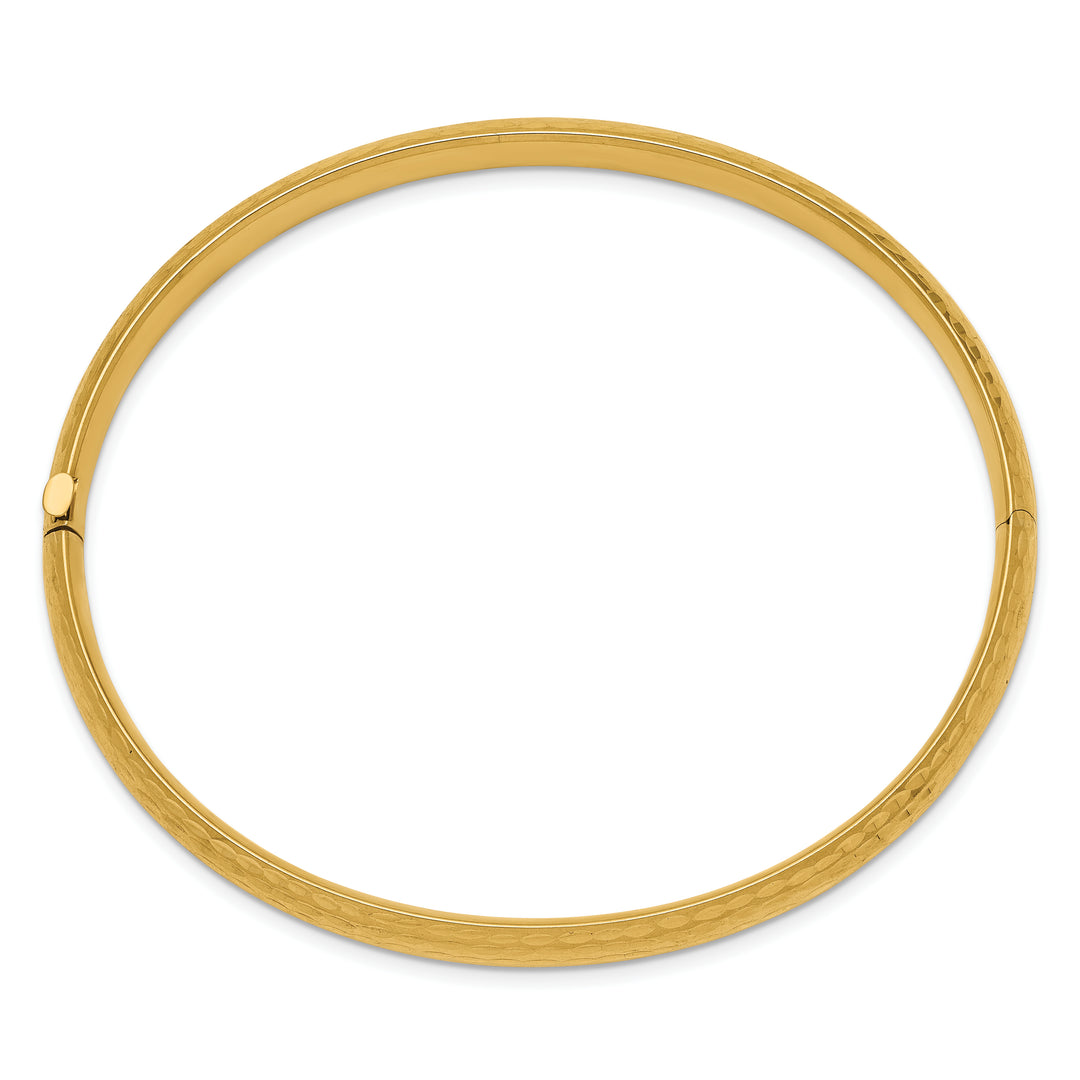 14k Diamond Cut Fancy Hinge Bangle Bracelet