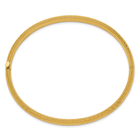 14k Diamond Cut Fancy Hinge Bangle Bracelet