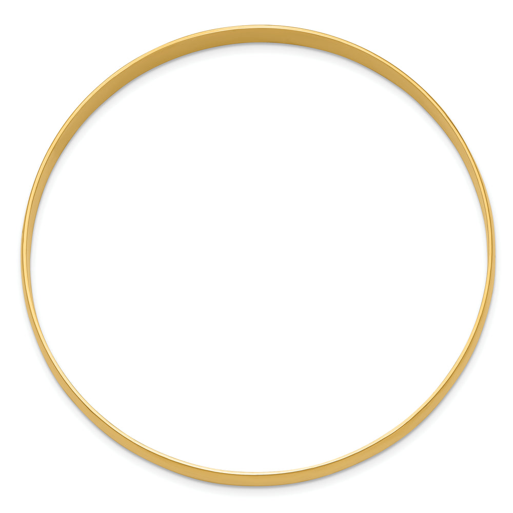 14k Yellow Gold Polished Solid Slip-On Round Cuff Bracelet – 6mm