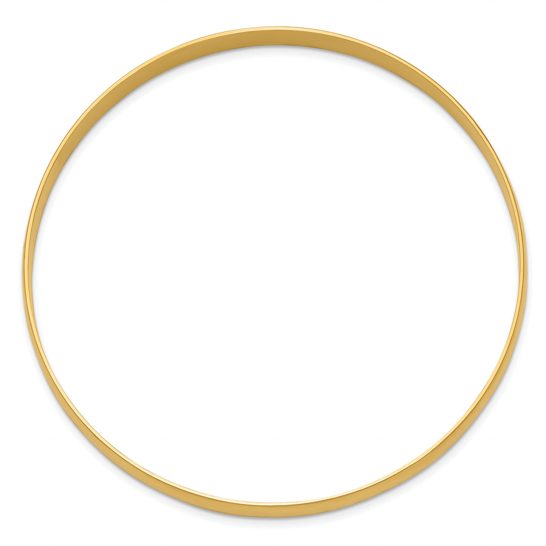 14k Yellow Gold Polished Solid Slip-On Round Cuff Bracelet – 6mm