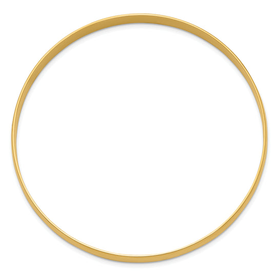 14k Yellow Gold Polished Solid Slip-On Round Cuff Bracelet – 6mm