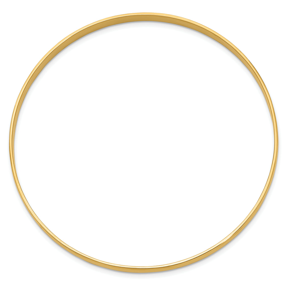 Solid 14K Yellow Gold Half Round Polished Bangle (4mm)