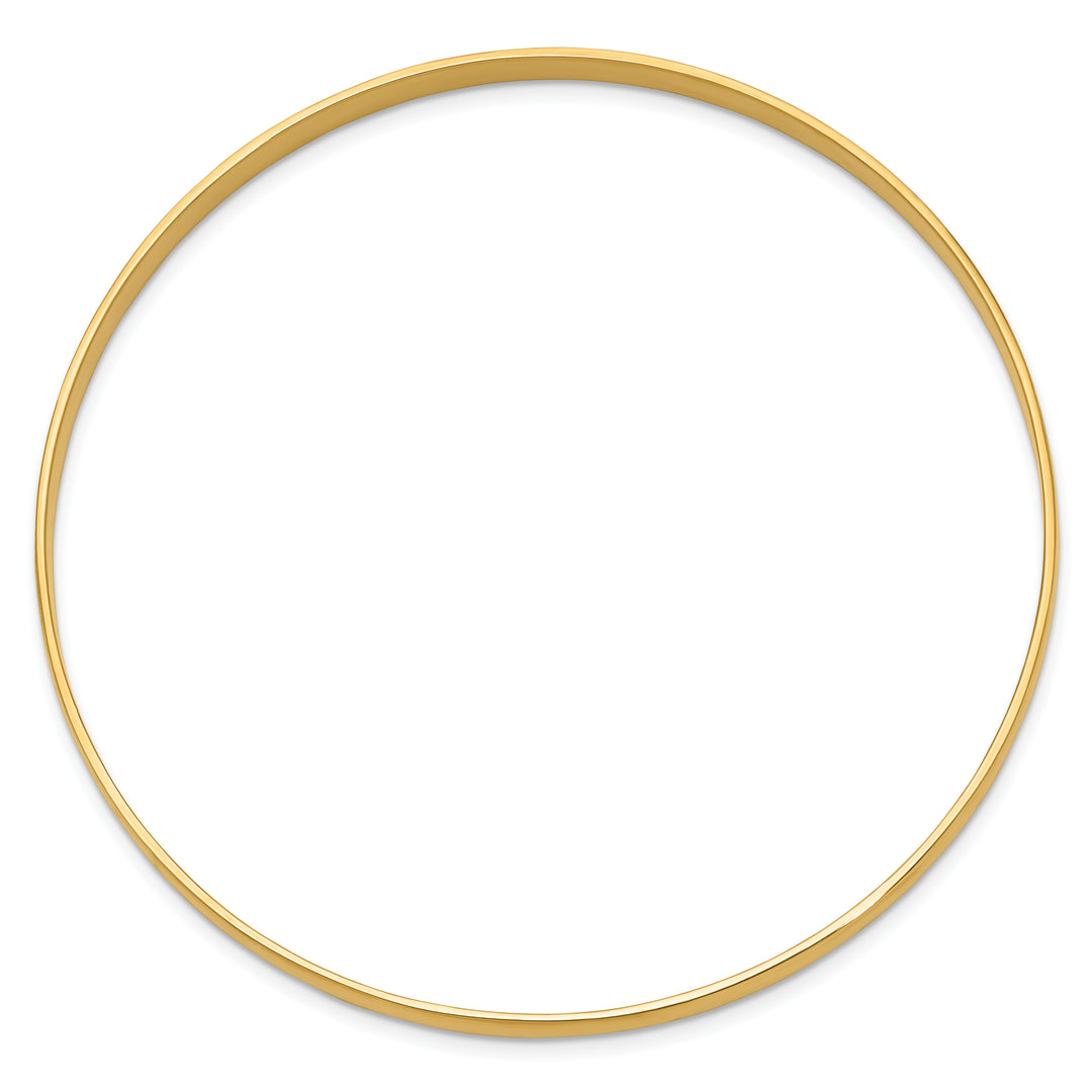 Solid 14K Yellow Gold Half Round Polished Bangle (4mm)