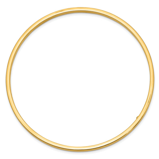14k Polished Square Tube Slip-on Bracelet 3mm