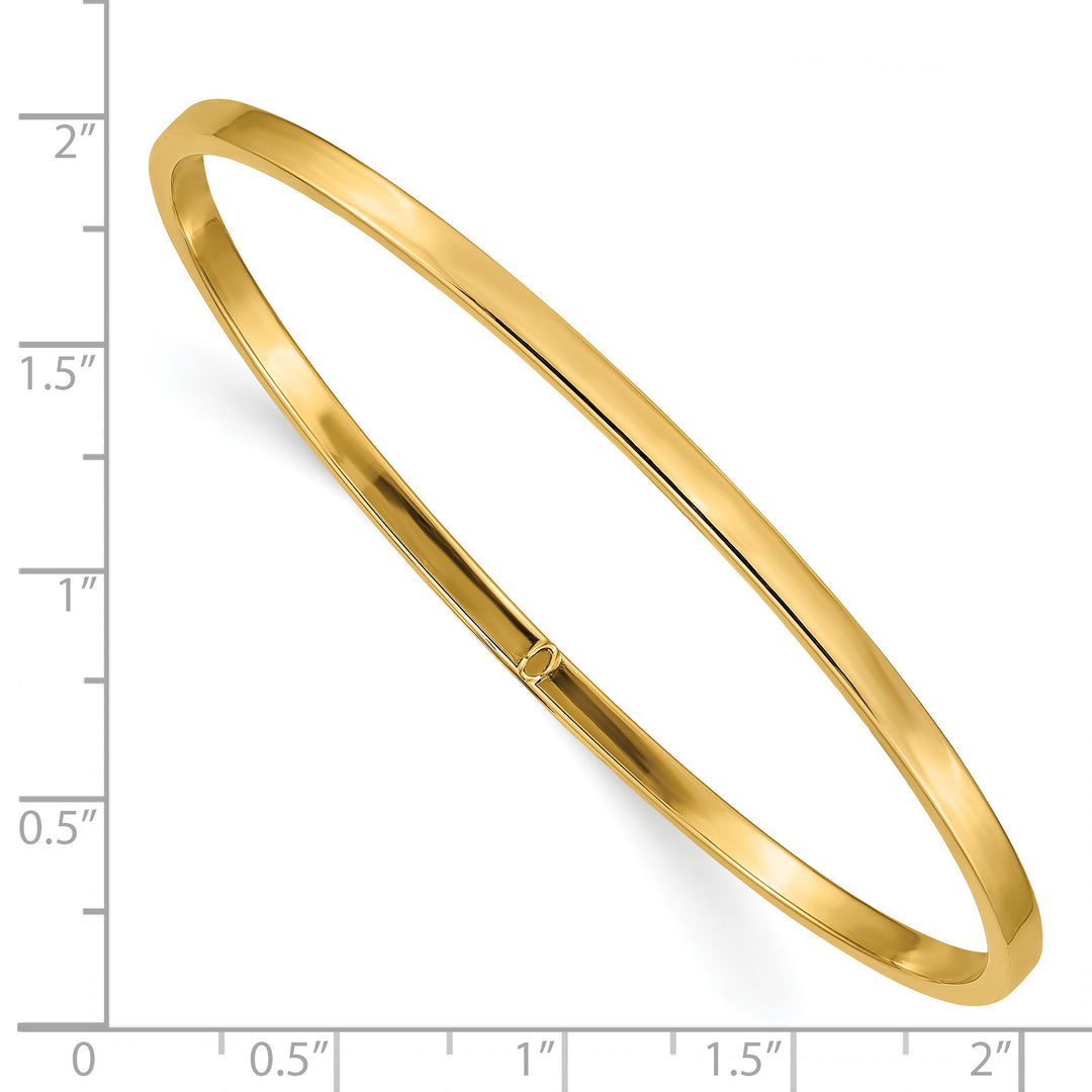 14k Polished Square Tube Slip-on Bracelet 3mm