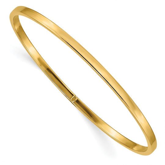 14k Polished Square Tube Slip-on Bracelet 3mm