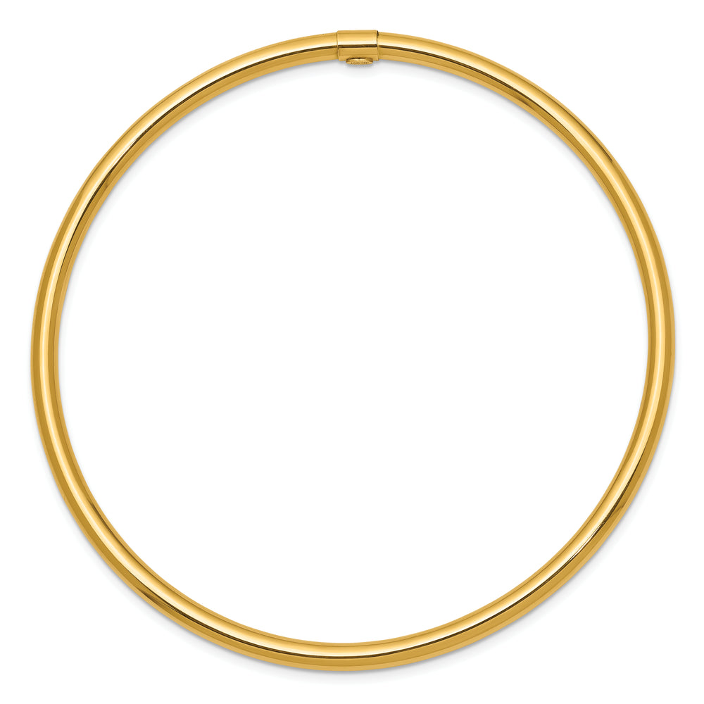 14k Polished 3mm Round Tube Slip-on Bracelet