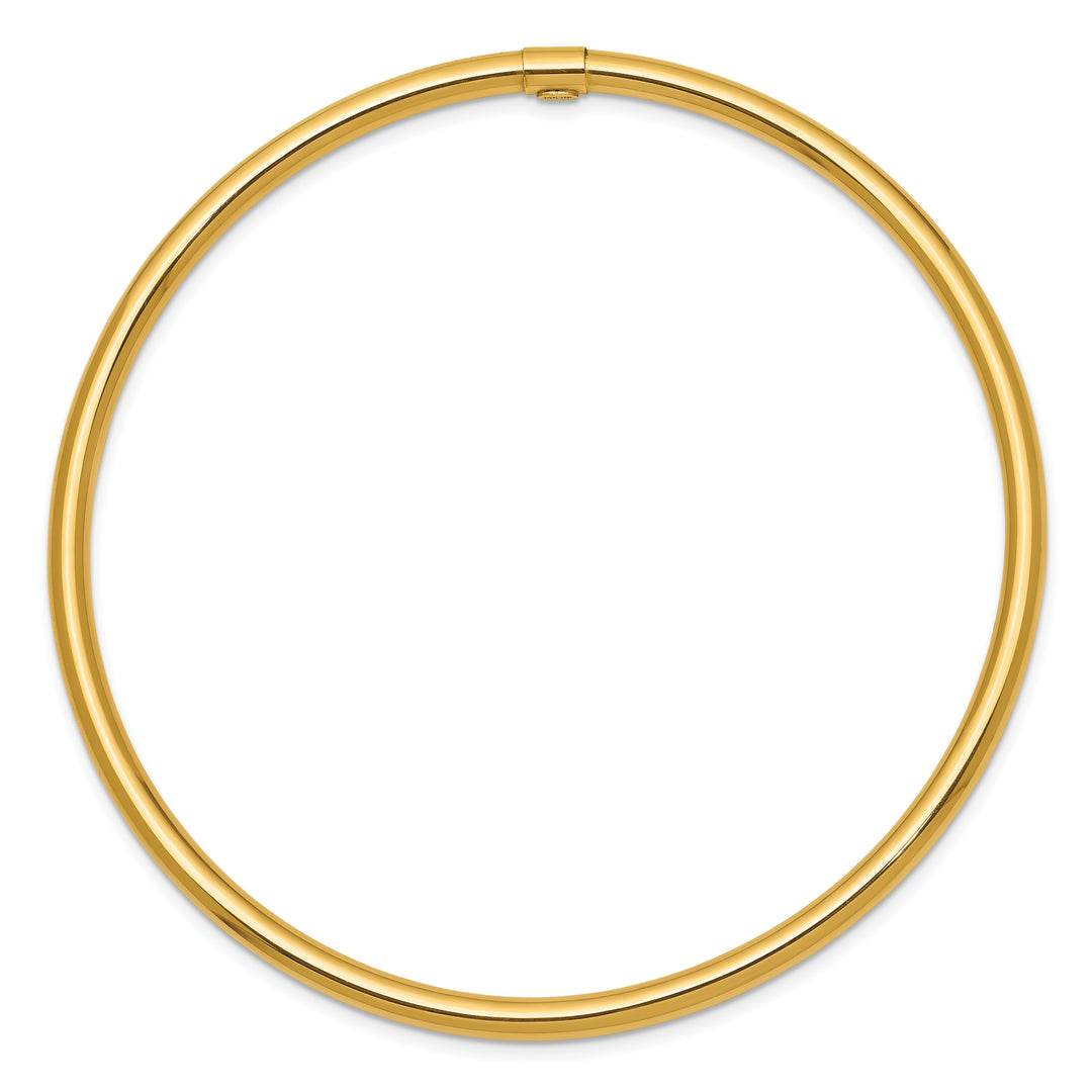 14k Polished 3mm Round Tube Slip-on Bracelet