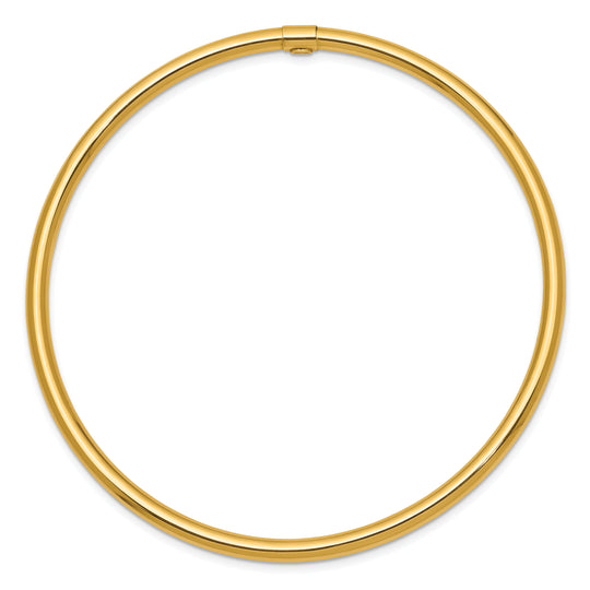 14k Polished 3mm Round Tube Slip-on Bracelet