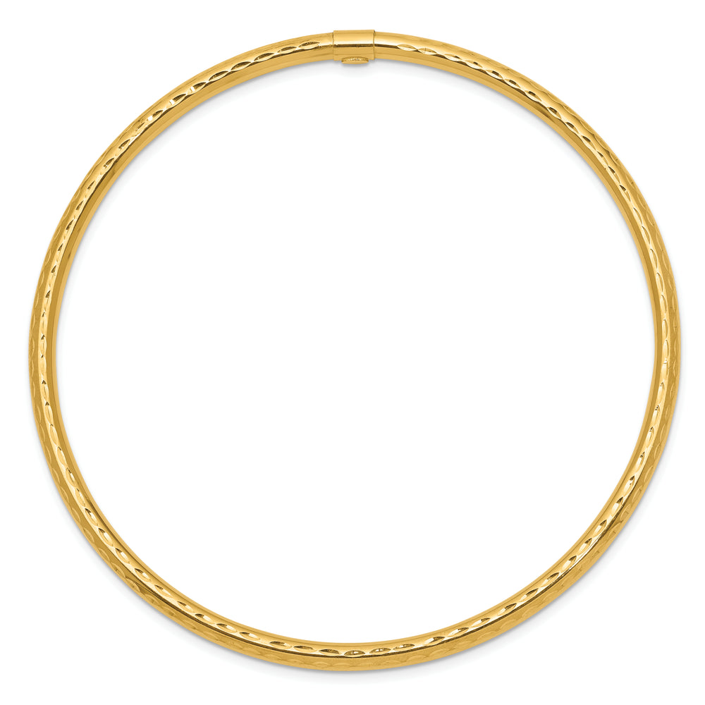 3mm Diamond Cut Bangle Bracelet in 14k Gold