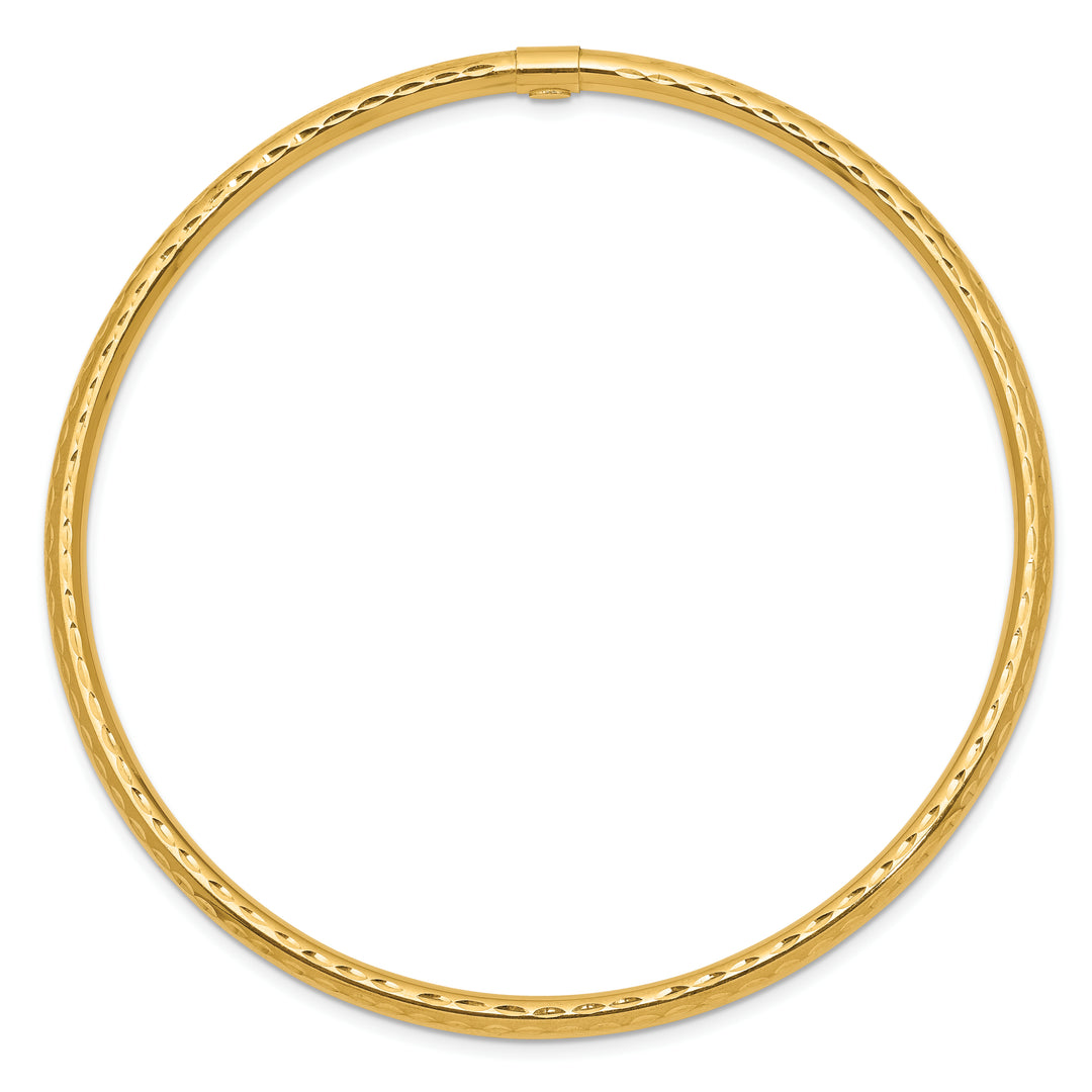 3mm Diamond Cut Bangle Bracelet in 14k Gold