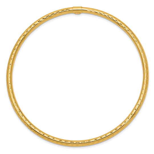 3mm Diamond Cut Bangle Bracelet in 14k Gold