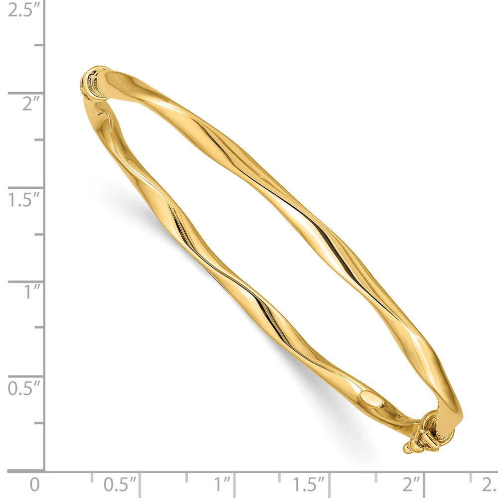 Twisted Tube Bangle Bracelet 14K Yellow Gold