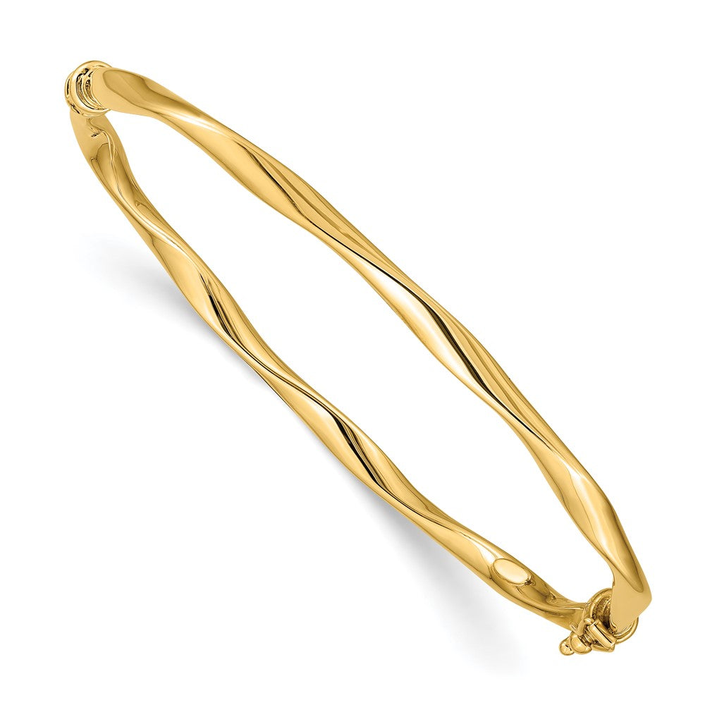 Twisted Tube Bangle Bracelet 14K Yellow Gold
