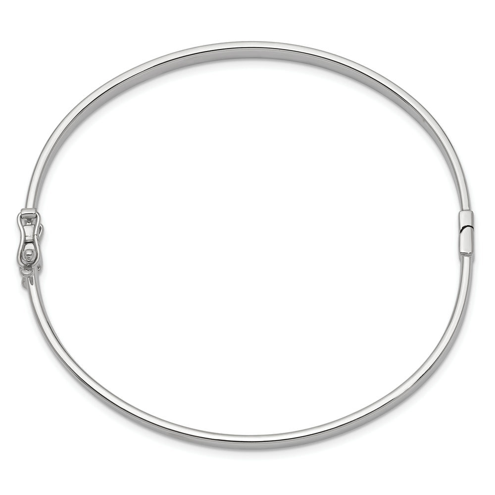 14K White Gold 4mm Hinged Bangle Bracelet