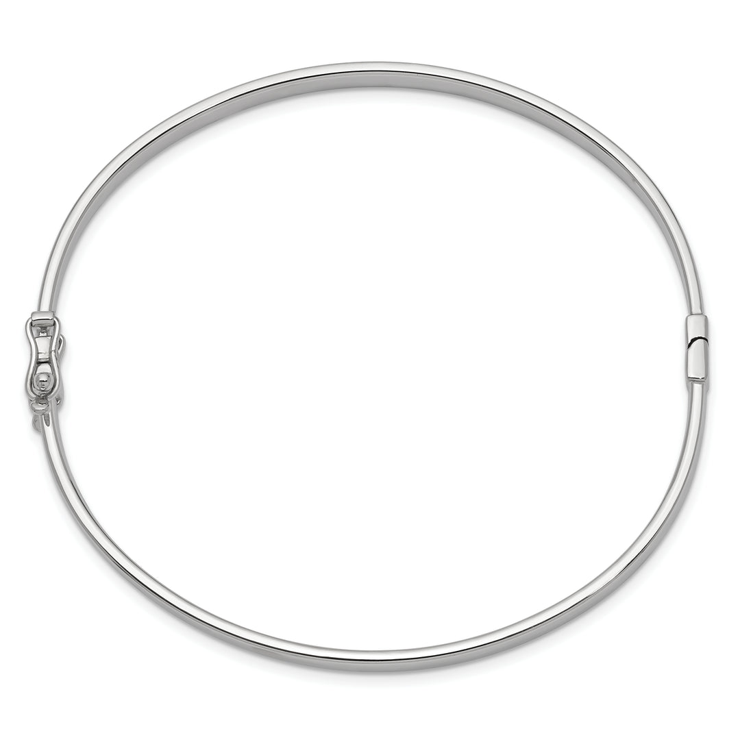14K White Gold 4mm Hinged Bangle Bracelet