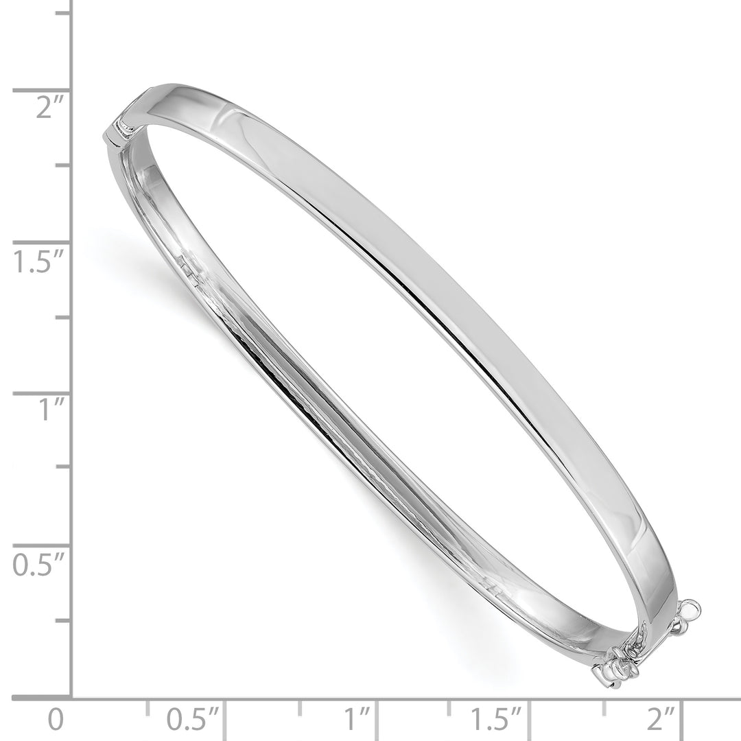 14K White Gold 4mm Hinged Bangle Bracelet