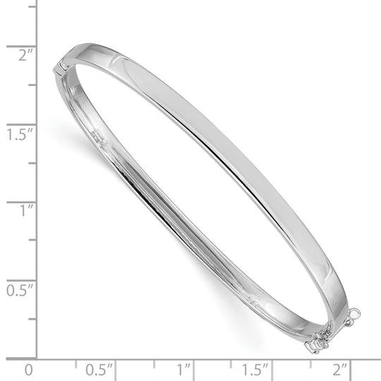 14K White Gold 4mm Hinged Bangle Bracelet