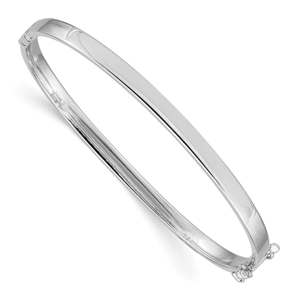 14K White Gold 4mm Hinged Bangle Bracelet