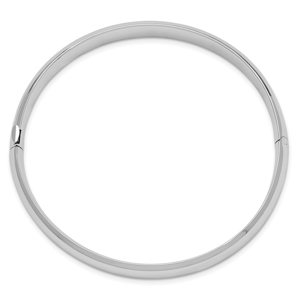 14K White Gold Polished 8.00mm Hinged Bangle Bracelet