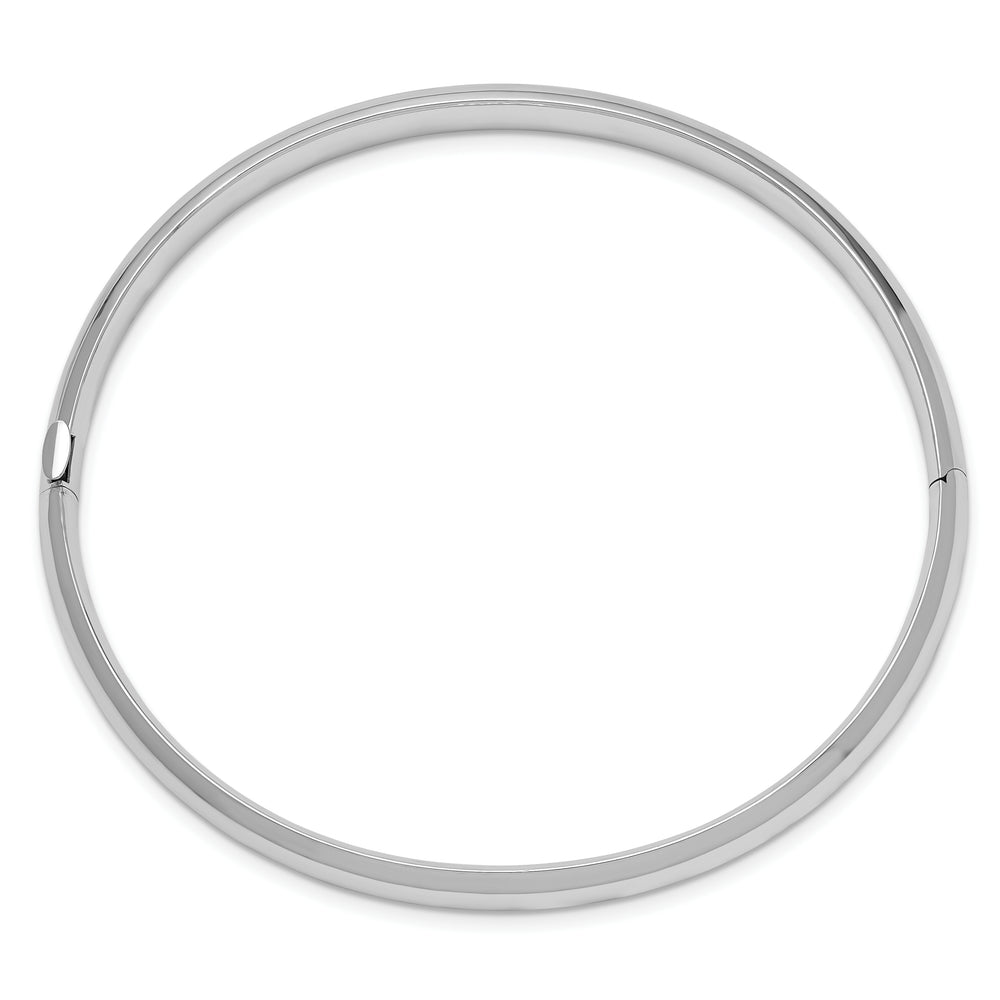 14K White Gold Polished 6.00mm Hinged Bangle Bracelet