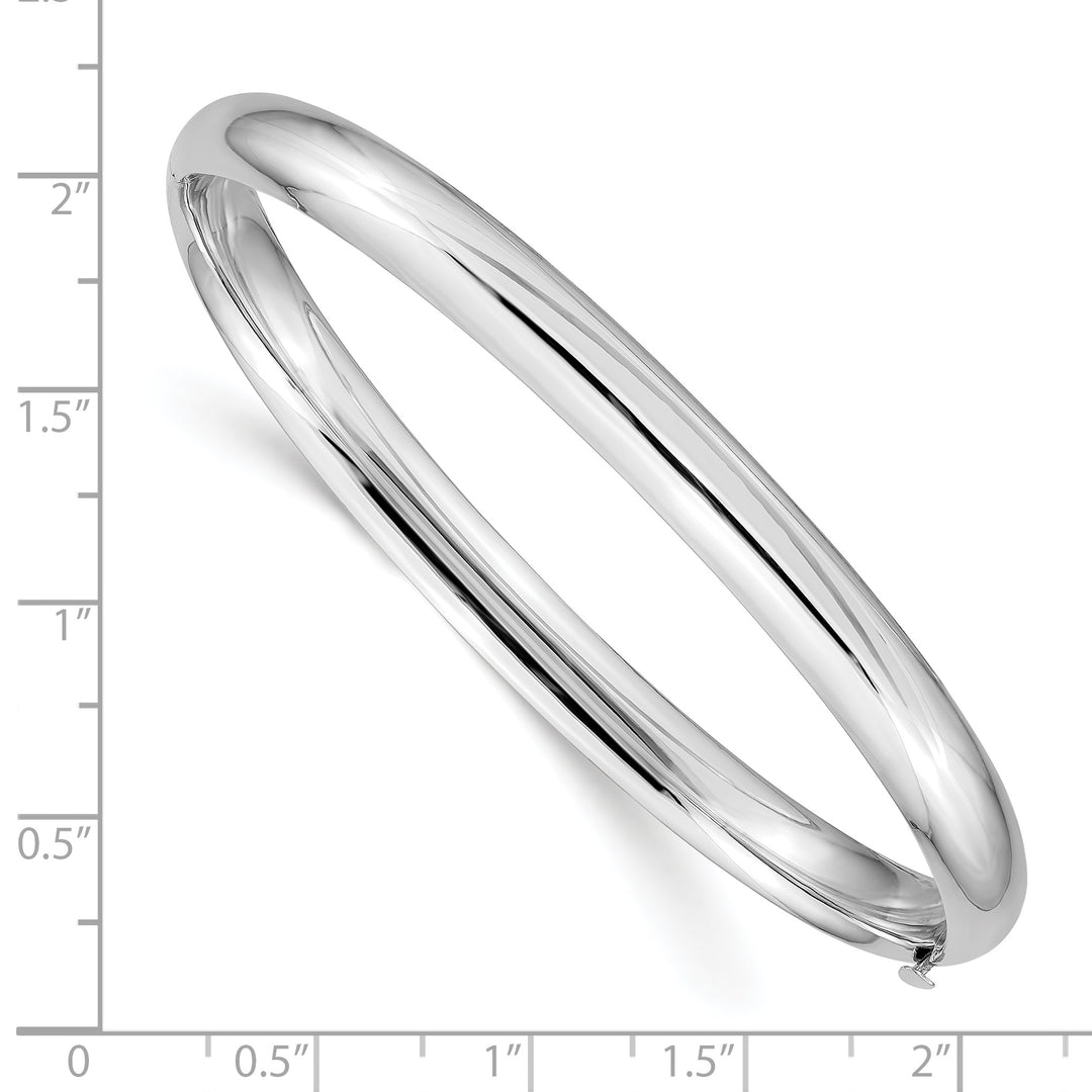 14K White Gold Polished 6.00mm Hinged Bangle Bracelet