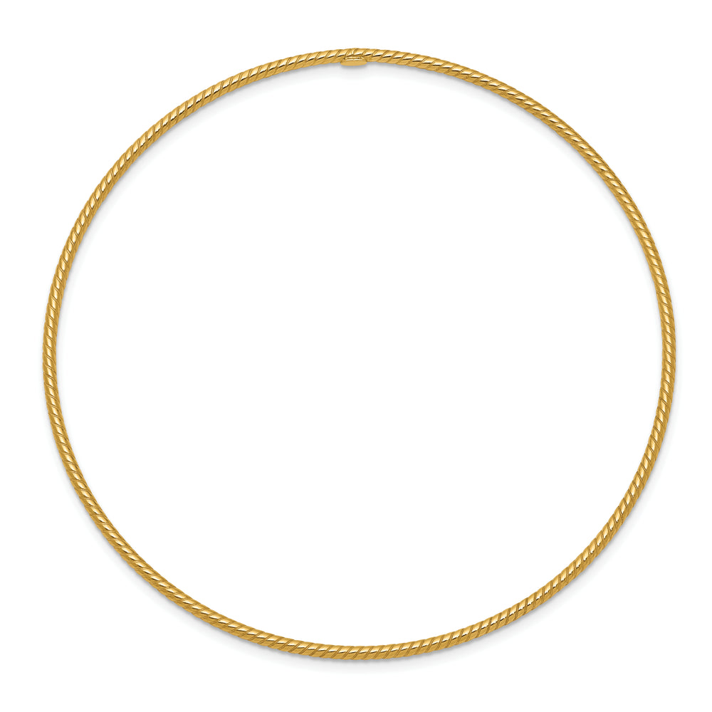 1.5mm Textured Slide-On Bangle Bracelet in 14k Gold