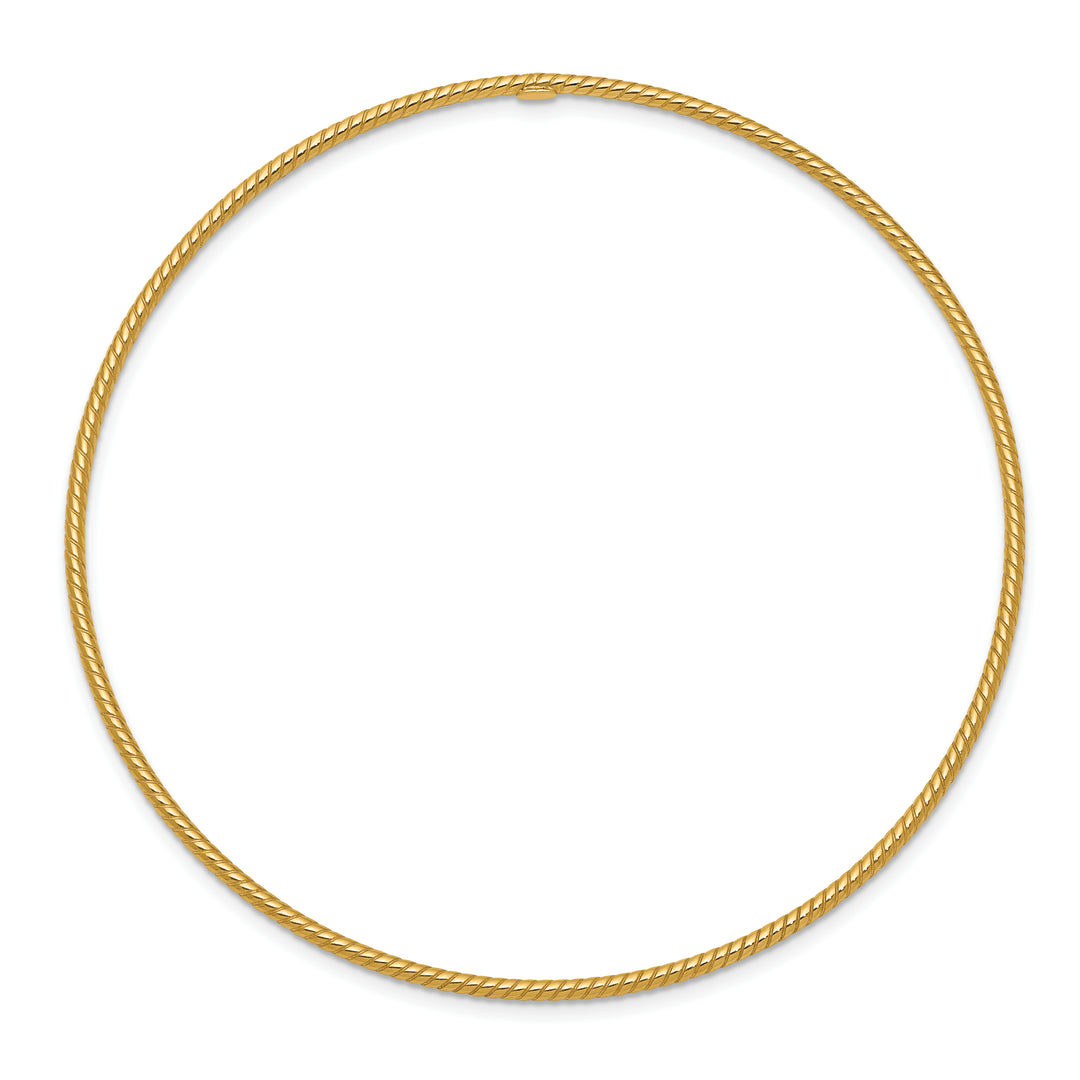 1.5mm Textured Slide-On Bangle Bracelet in 14k Gold
