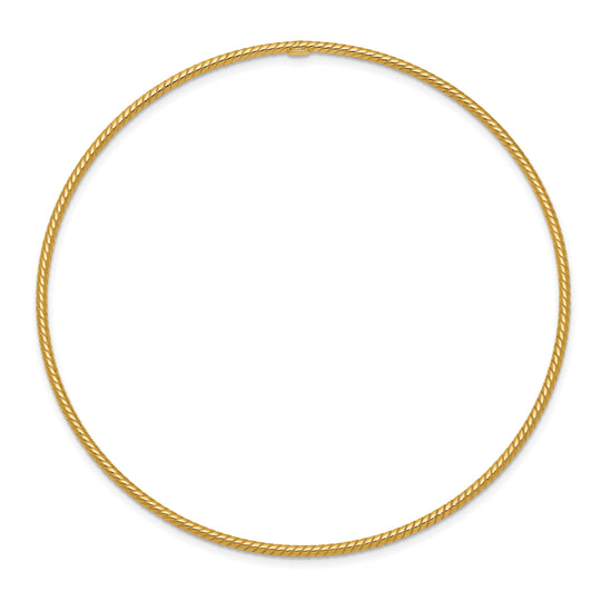 1.5mm Textured Slide-On Bangle Bracelet in 14k Gold