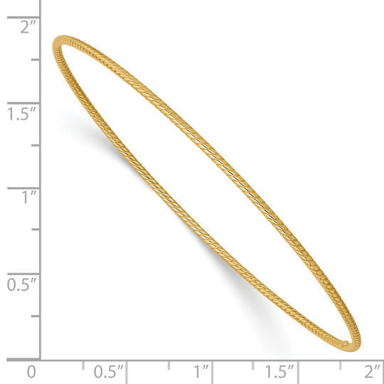 1.5mm Textured Slide-On Bangle Bracelet in 14k Gold