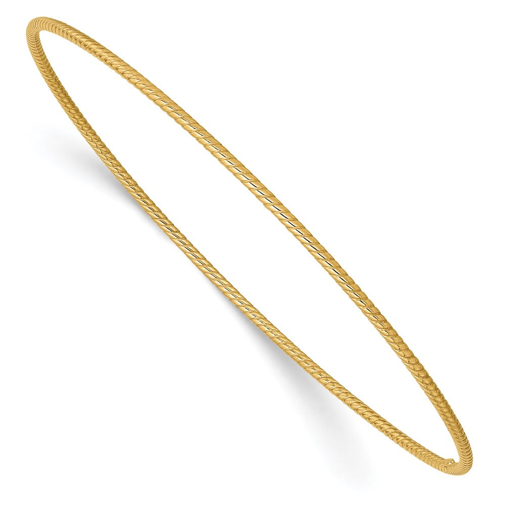 1.5mm Textured Slide-On Bangle Bracelet in 14k Gold