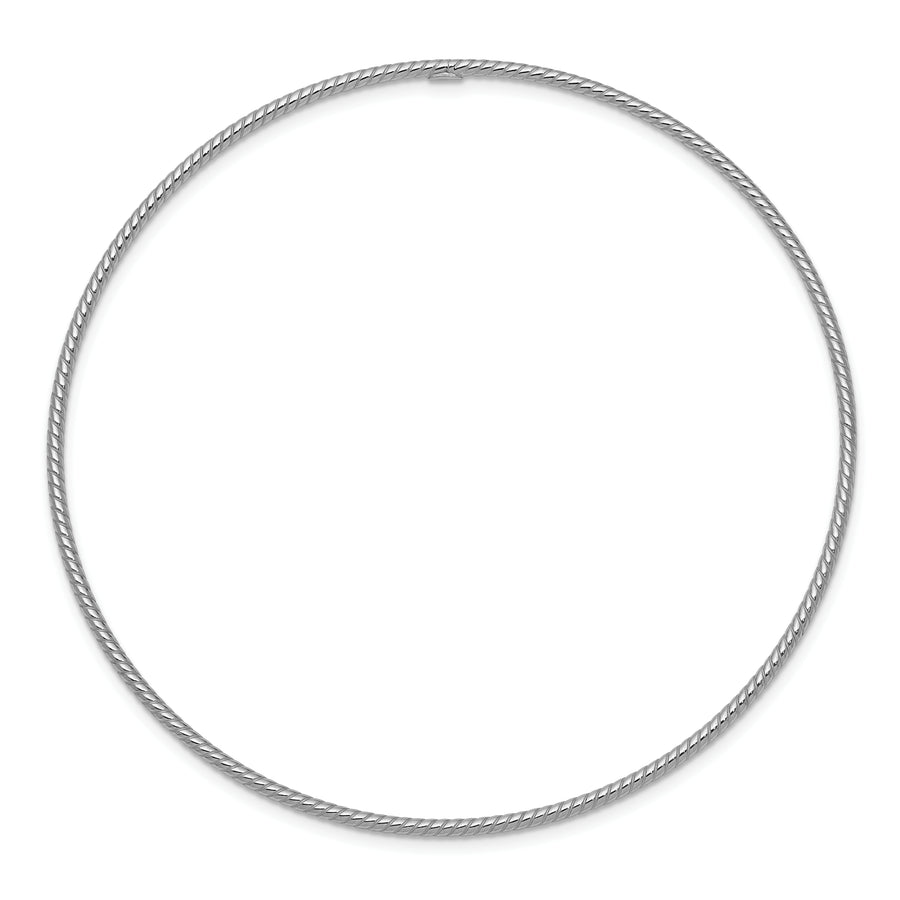 Pulsera Bangle Texturizada Deslizable de 1.5mm en Oro Blanco de 14k