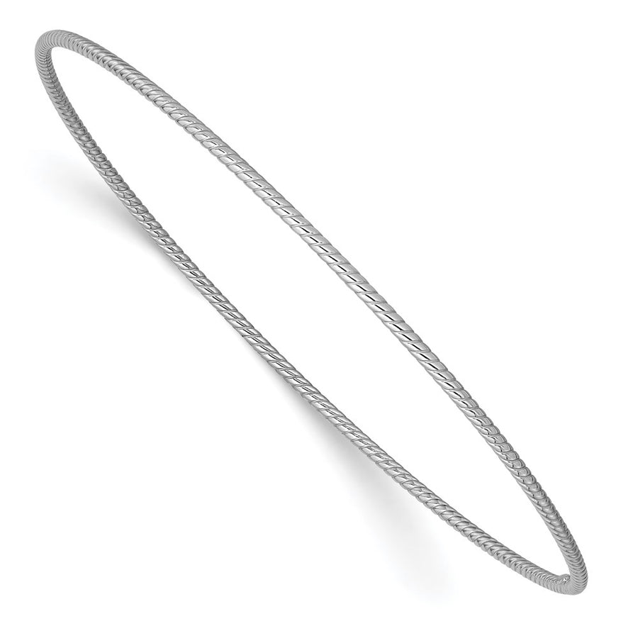 Pulsera Bangle Texturizada Deslizable de 1.5mm en Oro Blanco de 14k