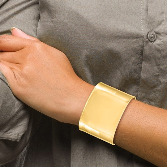 14K Yellow Gold Cuff Bracelet (47 mm) Polished
