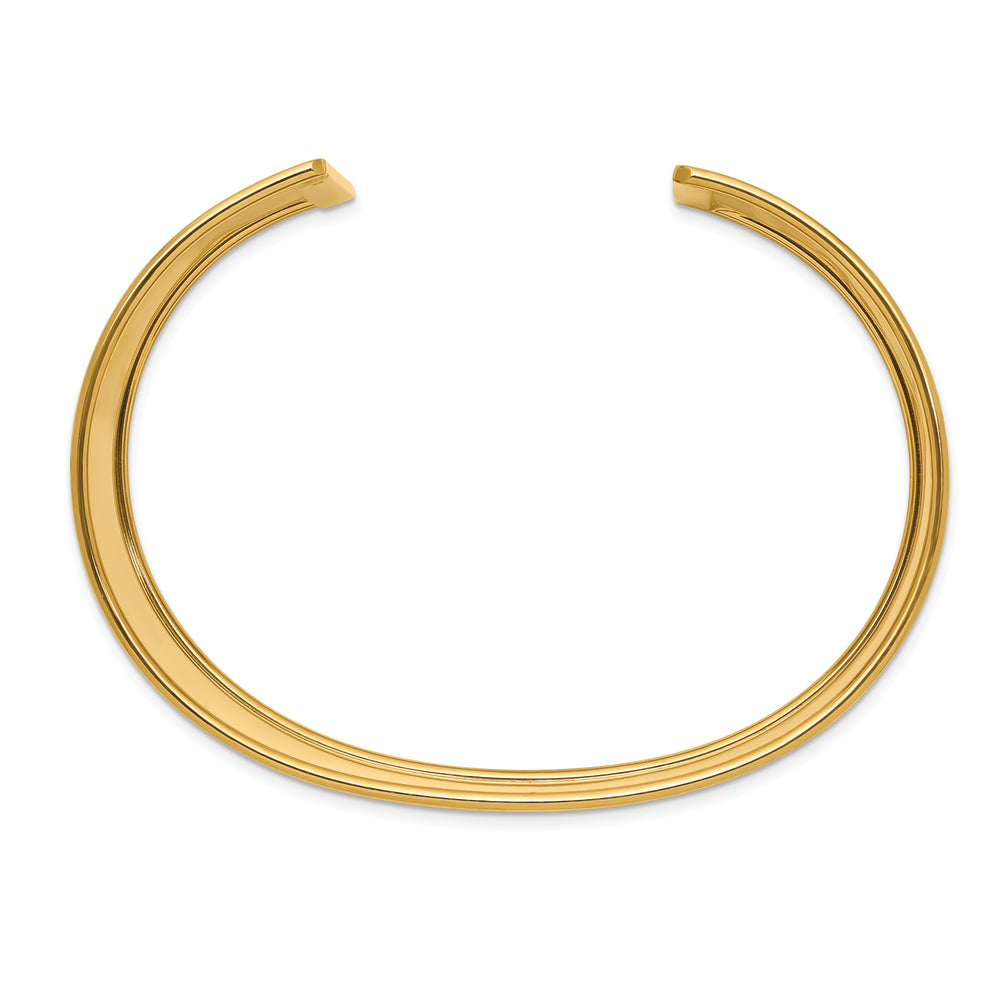Polished 14K Yellow Gold Cuff Bracelet (37mm)